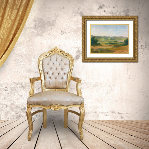 Green Valley IV Gold Ornate Wood Framed Art Print with Double Matting by Harper, Ethan