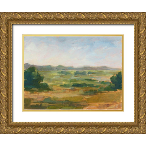Green Valley IV Gold Ornate Wood Framed Art Print with Double Matting by Harper, Ethan