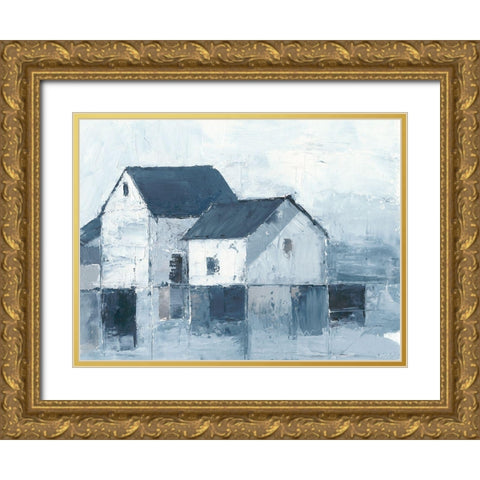 Indigo Barns I Gold Ornate Wood Framed Art Print with Double Matting by Harper, Ethan