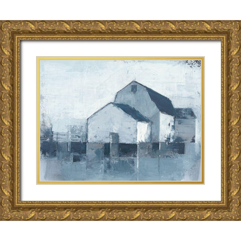 Indigo Barns II Gold Ornate Wood Framed Art Print with Double Matting by Harper, Ethan