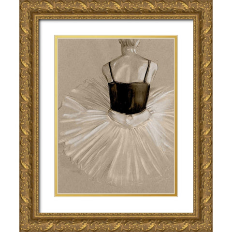 Black Leotard II Gold Ornate Wood Framed Art Print with Double Matting by Parker, Jennifer Paxton