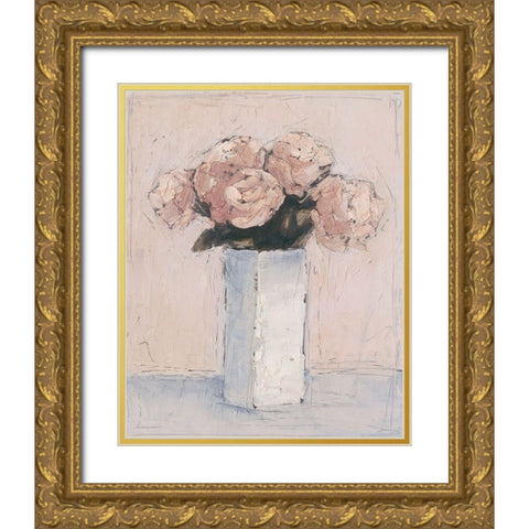 Blush Florals I Gold Ornate Wood Framed Art Print with Double Matting by Harper, Ethan