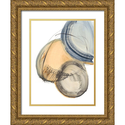 Sienna and Slate IV Gold Ornate Wood Framed Art Print with Double Matting by Harper, Ethan