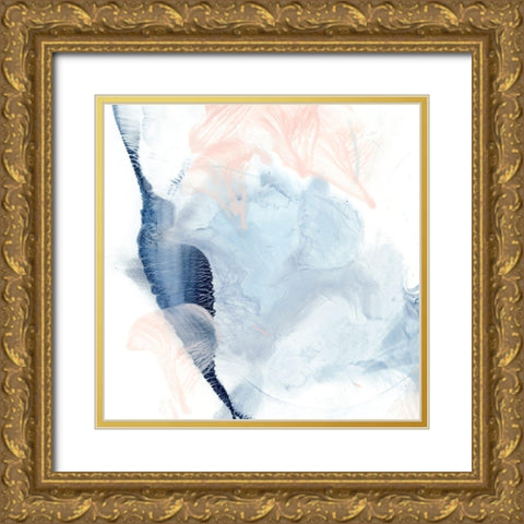 Indigo and Blush II Gold Ornate Wood Framed Art Print with Double Matting by Harper, Ethan