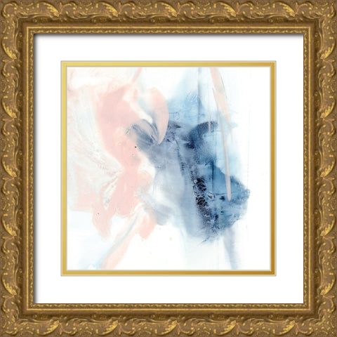 Indigo and Blush III Gold Ornate Wood Framed Art Print with Double Matting by Harper, Ethan