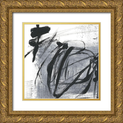 Scribble Script II Gold Ornate Wood Framed Art Print with Double Matting by Harper, Ethan