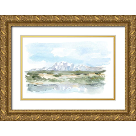Mountain Watercolor II Gold Ornate Wood Framed Art Print with Double Matting by Harper, Ethan