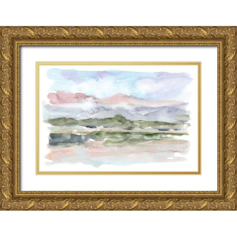 Mountain Watercolor V Gold Ornate Wood Framed Art Print with Double Matting by Harper, Ethan