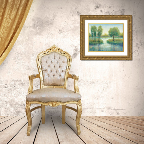 Winding River I Gold Ornate Wood Framed Art Print with Double Matting by OToole, Tim