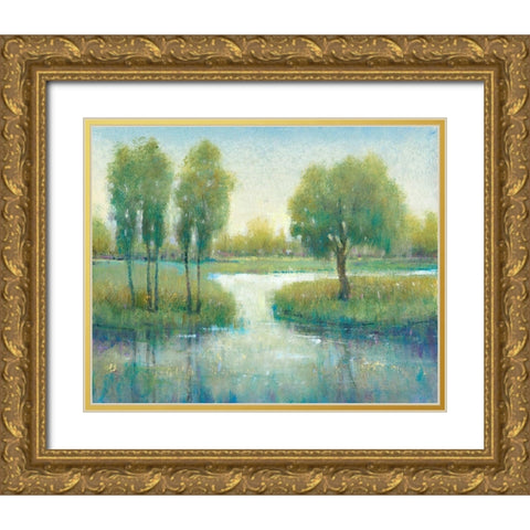 Winding River I Gold Ornate Wood Framed Art Print with Double Matting by OToole, Tim
