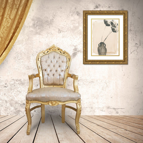 Grey Garden Vase I Gold Ornate Wood Framed Art Print with Double Matting by Parker, Jennifer Paxton