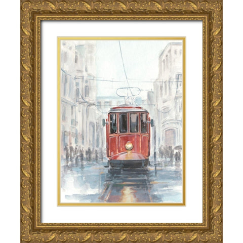 Watercolor Streetcar Study I Gold Ornate Wood Framed Art Print with Double Matting by Harper, Ethan