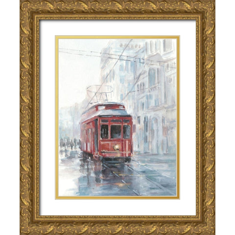 Watercolor Streetcar Study II Gold Ornate Wood Framed Art Print with Double Matting by Harper, Ethan