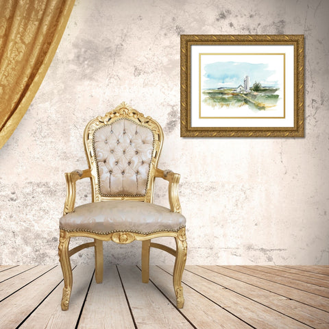 Rural Plein Air I Gold Ornate Wood Framed Art Print with Double Matting by Harper, Ethan