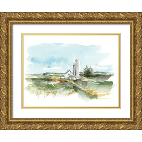 Rural Plein Air I Gold Ornate Wood Framed Art Print with Double Matting by Harper, Ethan