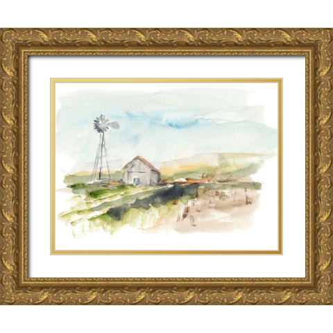 Rural Plein Air II Gold Ornate Wood Framed Art Print with Double Matting by Harper, Ethan