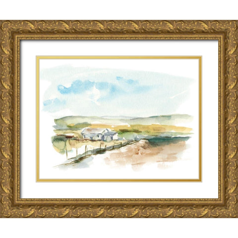 Rural Plein Air III Gold Ornate Wood Framed Art Print with Double Matting by Harper, Ethan