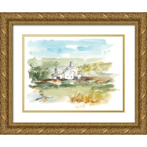 Rural Plein Air IV Gold Ornate Wood Framed Art Print with Double Matting by Harper, Ethan