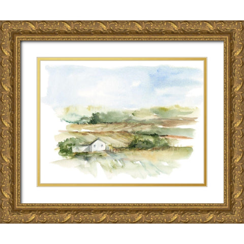 Rural Plein Air V Gold Ornate Wood Framed Art Print with Double Matting by Harper, Ethan