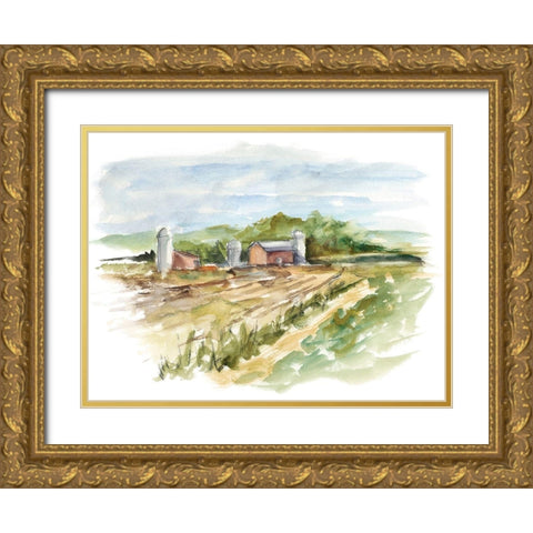 Rural Plein Air VI Gold Ornate Wood Framed Art Print with Double Matting by Harper, Ethan
