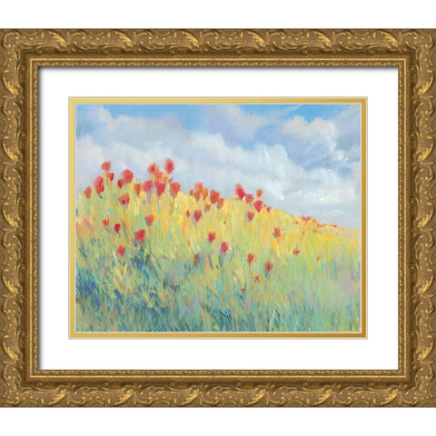 Summer Breeze Meadow I Gold Ornate Wood Framed Art Print with Double Matting by OToole, Tim