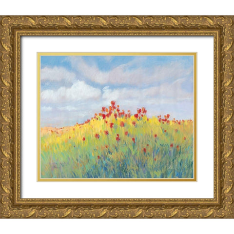 Summer Breeze Meadow II Gold Ornate Wood Framed Art Print with Double Matting by OToole, Tim