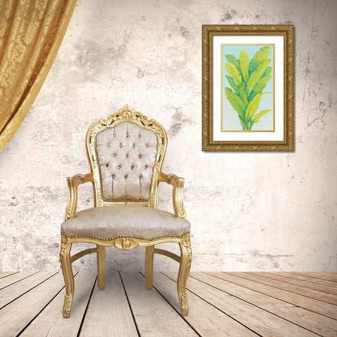 Chartreuse Tropical Foliage II Gold Ornate Wood Framed Art Print with Double Matting by OToole, Tim