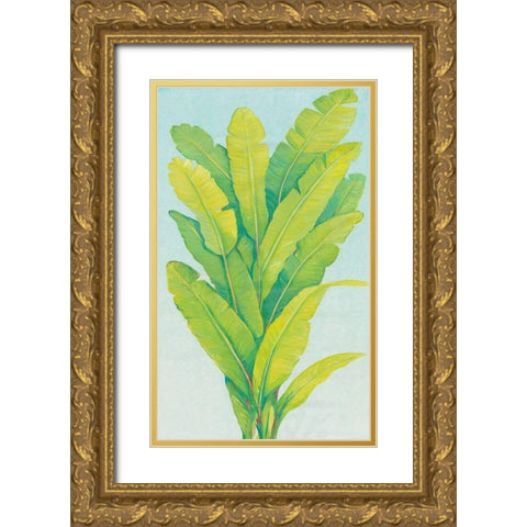 Chartreuse Tropical Foliage II Gold Ornate Wood Framed Art Print with Double Matting by OToole, Tim