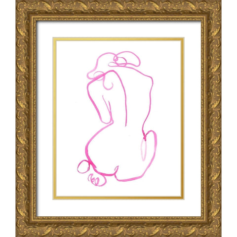 Bold Blind Contour I Gold Ornate Wood Framed Art Print with Double Matting by Parker, Jennifer Paxton