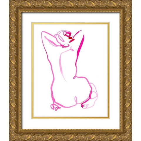 Bold Blind Contour II Gold Ornate Wood Framed Art Print with Double Matting by Parker, Jennifer Paxton