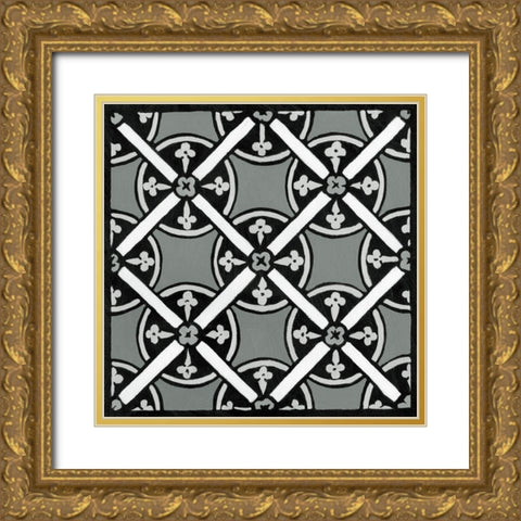 Non-embellish Renaissance Tile III Gold Ornate Wood Framed Art Print with Double Matting by Vision Studio