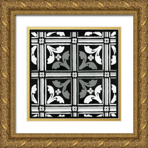 Non-embellish Renaissance Tile IV Gold Ornate Wood Framed Art Print with Double Matting by Vision Studio