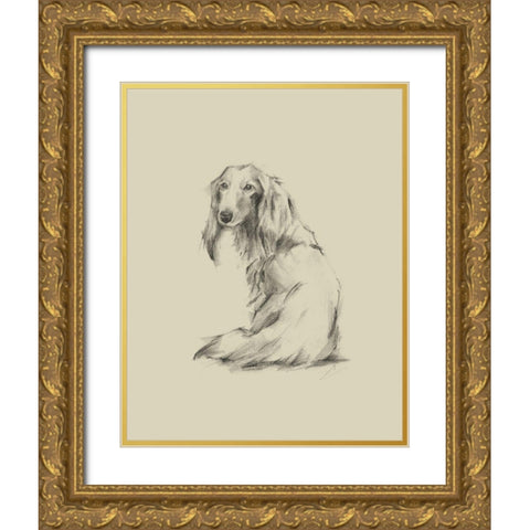 Puppy Dog Eyes II Gold Ornate Wood Framed Art Print with Double Matting by Harper, Ethan