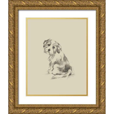 Puppy Dog Eyes III Gold Ornate Wood Framed Art Print with Double Matting by Harper, Ethan
