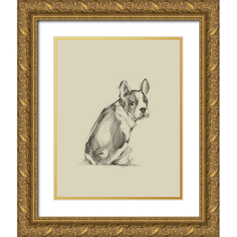 Puppy Dog Eyes IV Gold Ornate Wood Framed Art Print with Double Matting by Harper, Ethan