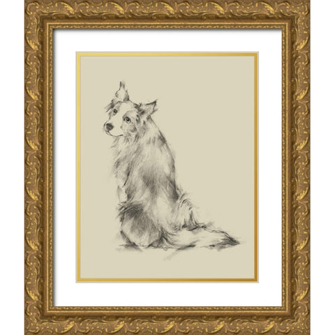 Puppy Dog Eyes VI Gold Ornate Wood Framed Art Print with Double Matting by Harper, Ethan