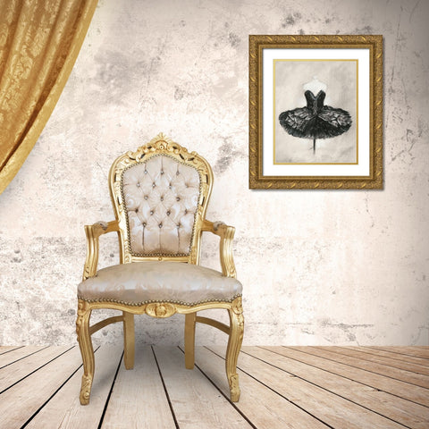 Black Ballet Dress I Gold Ornate Wood Framed Art Print with Double Matting by Harper, Ethan
