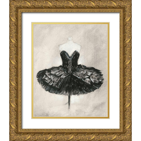 Black Ballet Dress I Gold Ornate Wood Framed Art Print with Double Matting by Harper, Ethan
