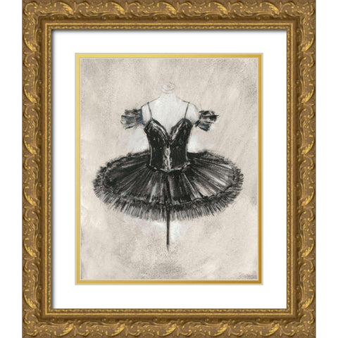 Black Ballet Dress II Gold Ornate Wood Framed Art Print with Double Matting by Harper, Ethan