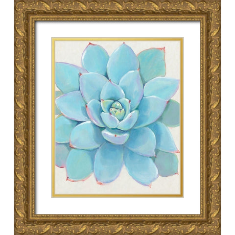 Pastel Succulent I Gold Ornate Wood Framed Art Print with Double Matting by OToole, Tim