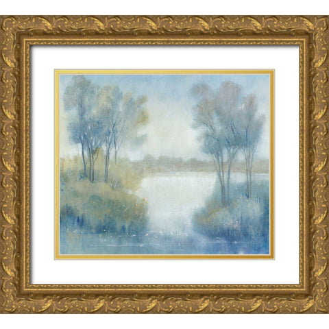 Morning at the Pond I Gold Ornate Wood Framed Art Print with Double Matting by OToole, Tim
