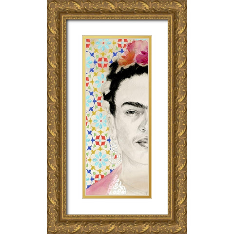Frida Diptych II Gold Ornate Wood Framed Art Print with Double Matting by Parker, Jennifer Paxton