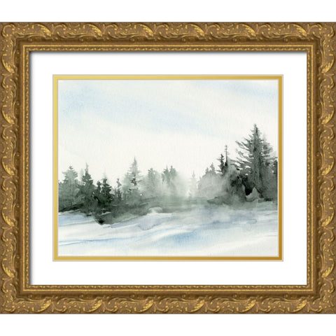 Evergreens in the Distance I Gold Ornate Wood Framed Art Print with Double Matting by Parker, Jennifer Paxton