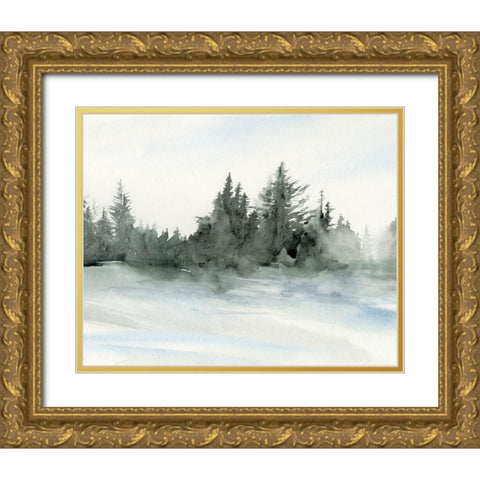 Evergreens in the Distance II Gold Ornate Wood Framed Art Print with Double Matting by Parker, Jennifer Paxton