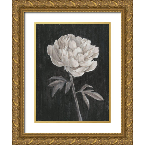 Black and White Flowers I Gold Ornate Wood Framed Art Print with Double Matting by Harper, Ethan