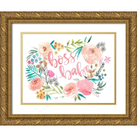 Boss Babe I Gold Ornate Wood Framed Art Print with Double Matting by Parker, Jennifer Paxton