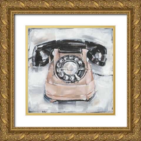 Retro Phone IV Gold Ornate Wood Framed Art Print with Double Matting by Harper, Ethan