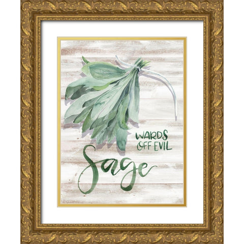 Green Witch III Gold Ornate Wood Framed Art Print with Double Matting by Parker, Jennifer Paxton