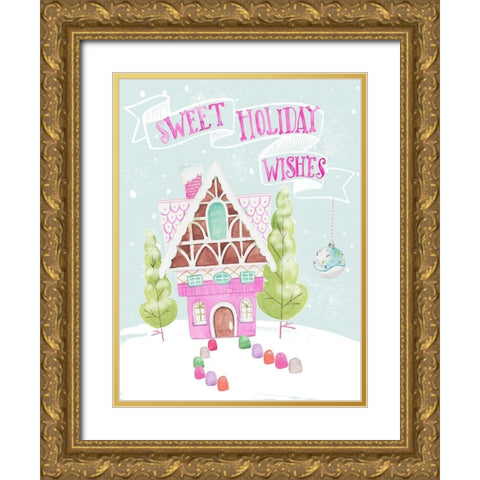 Candy Christmas I Gold Ornate Wood Framed Art Print with Double Matting by Parker, Jennifer Paxton