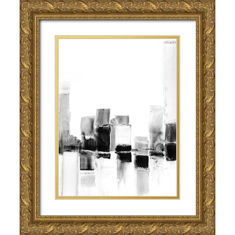 Reflected City I Gold Ornate Wood Framed Art Print with Double Matting by Harper, Ethan
